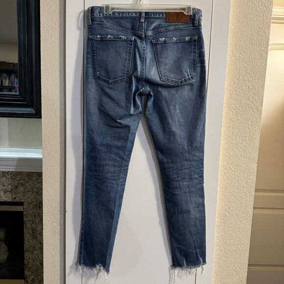 Moussy Vintage Tapered Raw Frayed Hem Jeans Women Size 26 Made in Japan Blue - Picture 5 of 10